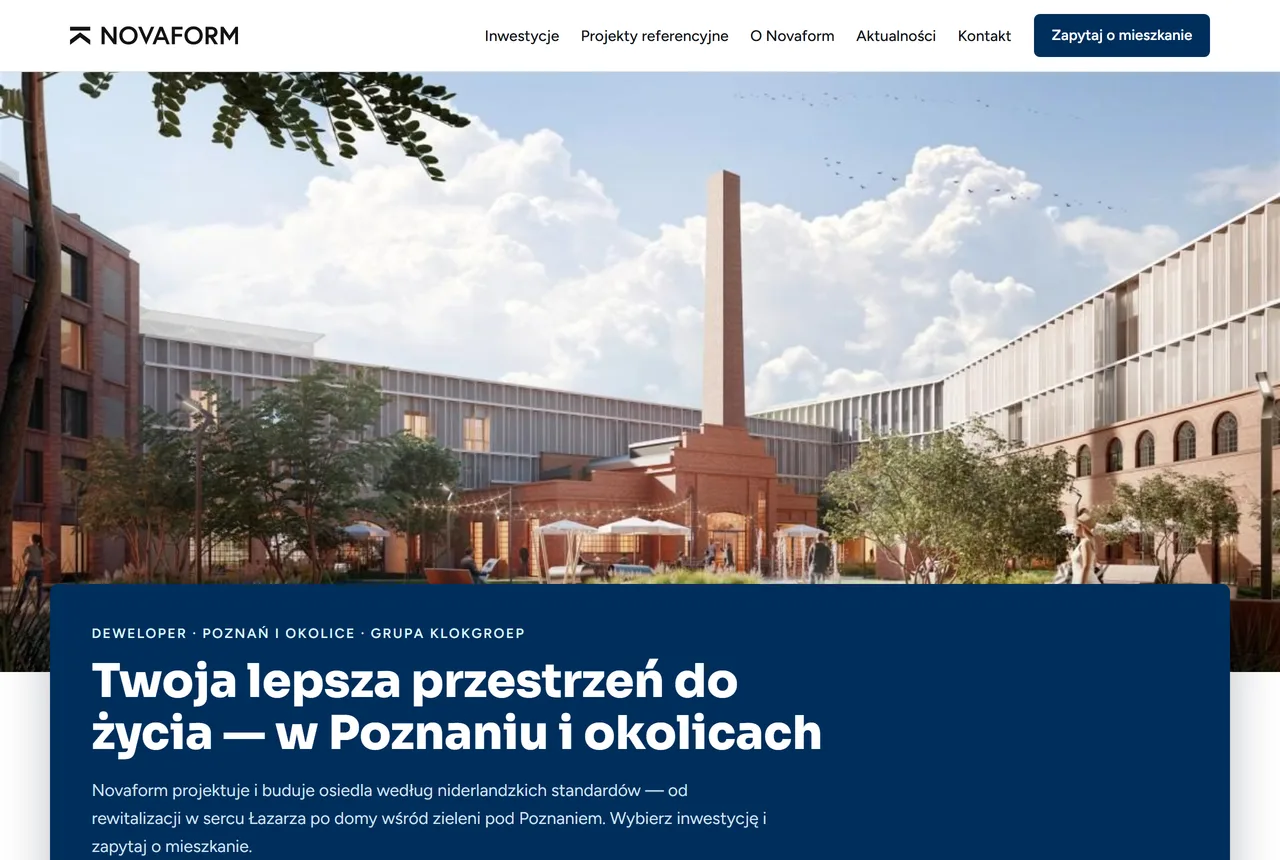 Strona główna z propozycji przygotowanej przez UDB